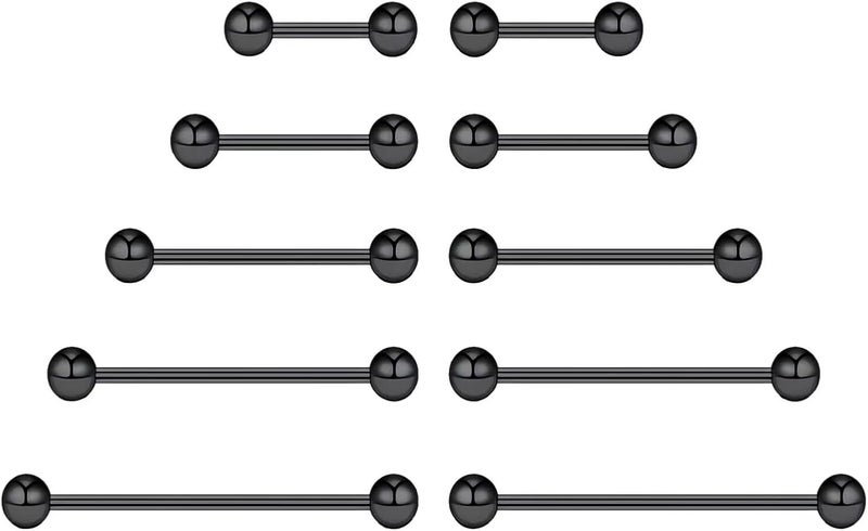 NewkeepsR 20G/18G/16G/14G/12G/10G Medical Implant Steel Nipple Tongue Piercing Barbell,Industrial Tongue Cheek Dimple Bars - Image 1